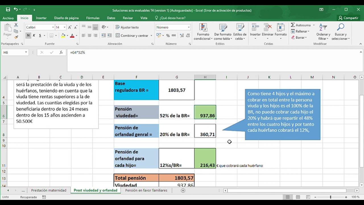 como se calcula la pensión de viudedad