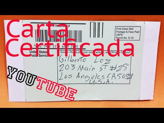 carta certificada con acuse de recibo