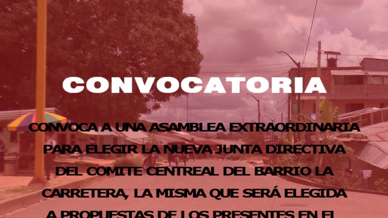 modelo de convocatoria de reunion de vecinos