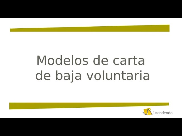 modelo de baja voluntaria con preaviso