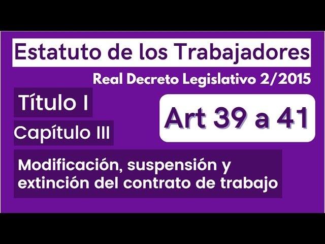 articulo 39 estatuto de los trabajadores