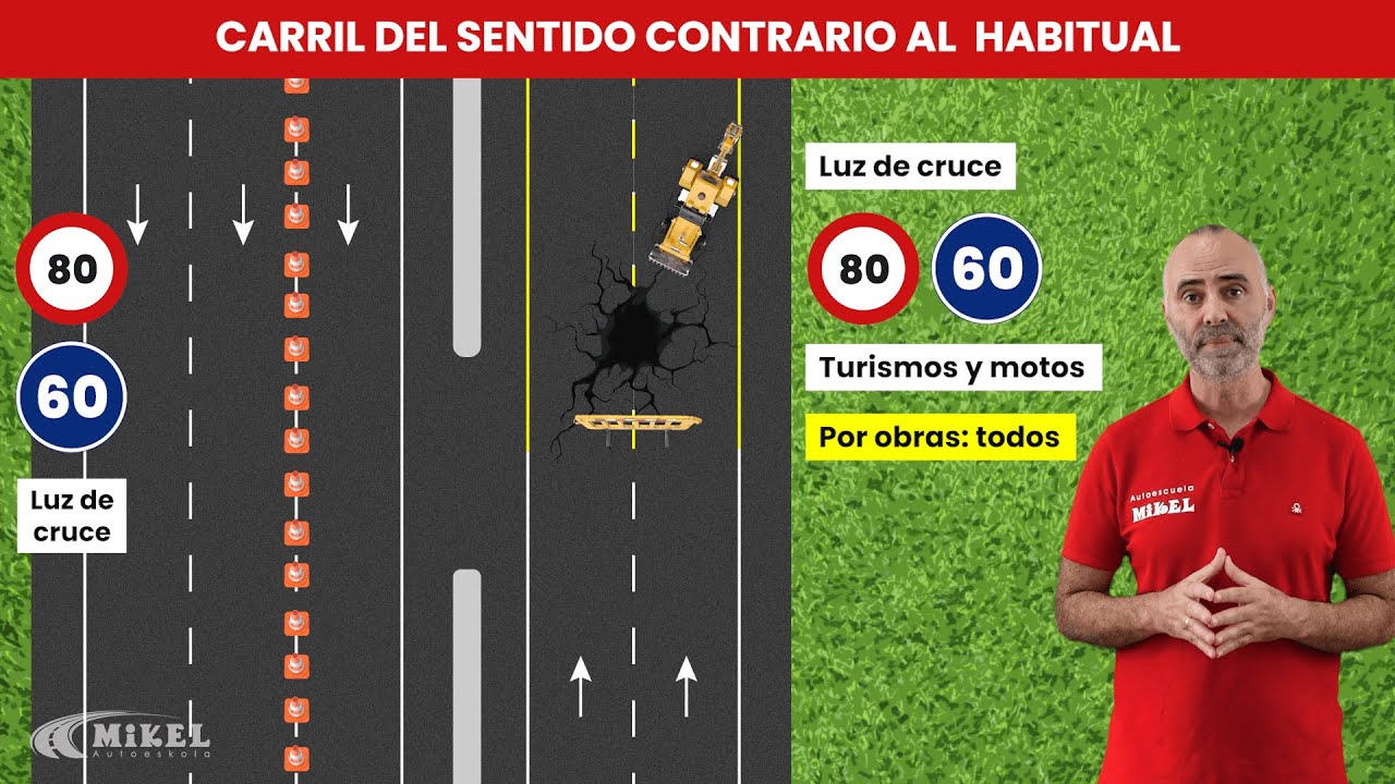 carril en sentido contrario al habitual