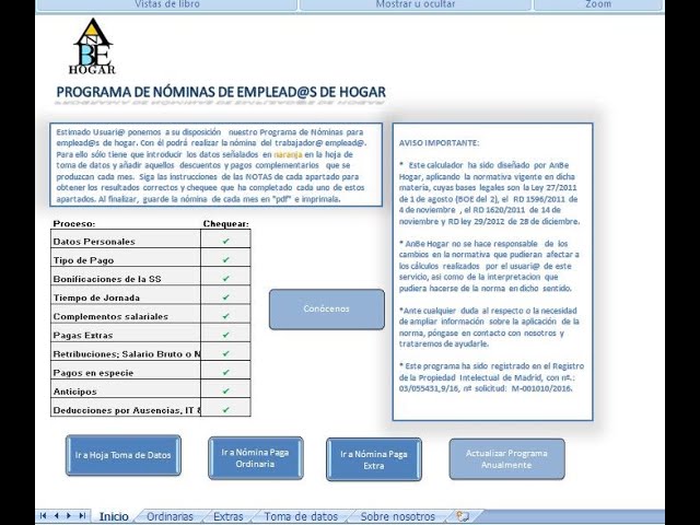 modelo de nomina empleada de hogar
