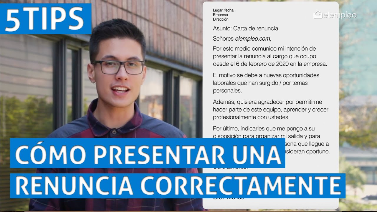 carta de renuncia a un trabajo