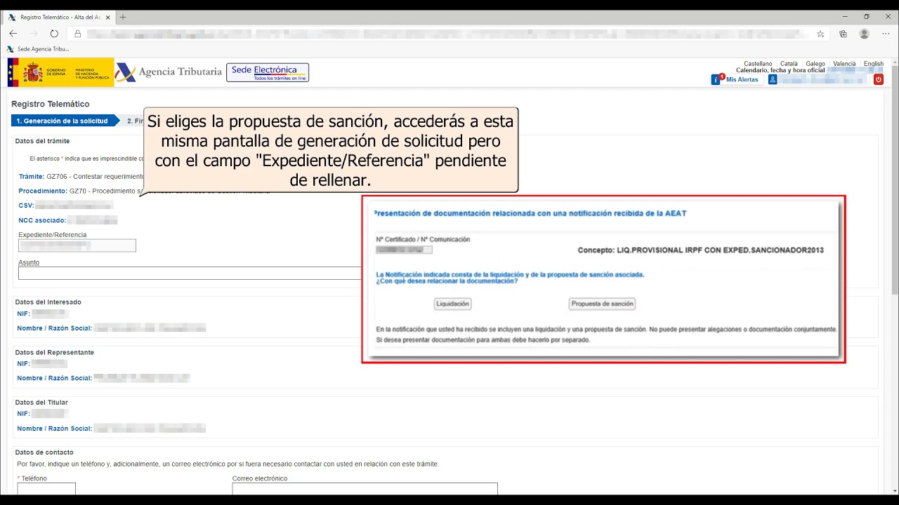 modelo para efectuar alegaciones agencia tributaria