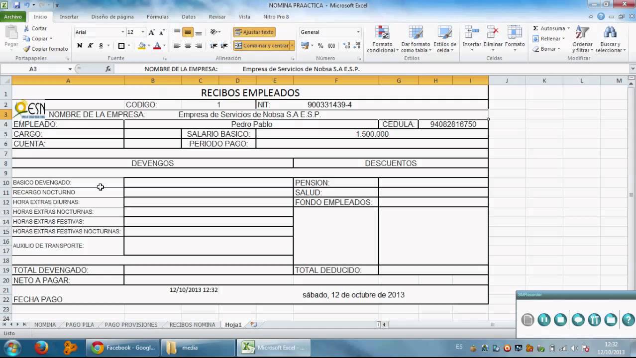 recibo individual justificativo del pago de salarios